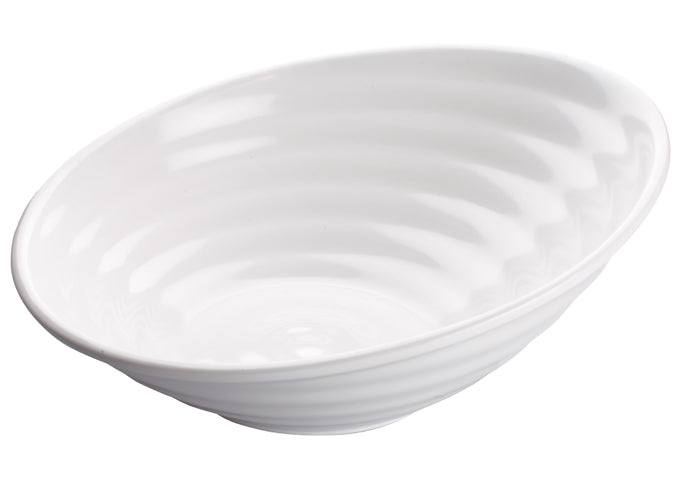 Winco WDM003-201, 12" Hailey Melamine Angle Bowl, White, 12pcs/case