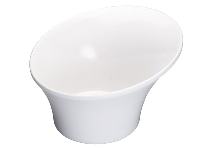 Winco WDM004 - 203, 8 - 1/2"Dia Priscila Melamine Angle Bowl, White, 24pcs/case