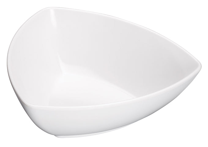 Winco WDM005-205, 11" Elista Melamine Triangular Bowl, White, 12pcs/case