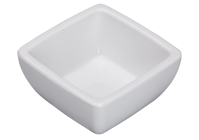 Winco WDM009-201, 2-1/2" Linza Melamine Square Mini Bowl, White, 48pcs/case