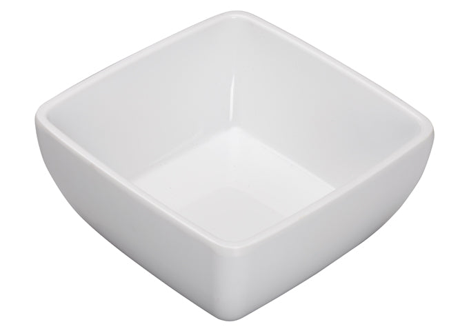 Winco WDM009-204, 7-1/2" Linza Melamine Square Bowl, White, 12pcs/case