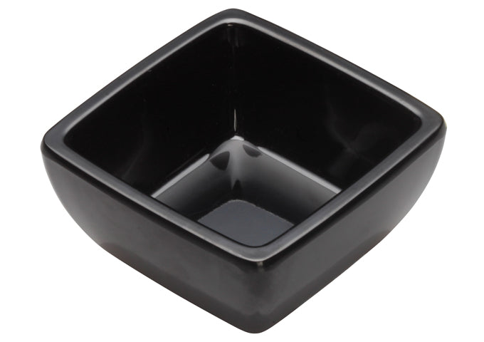 Winco WDM009-301, 2-1/2" Linza Melamine Square Mini Bowl, Black, 48pcs/case