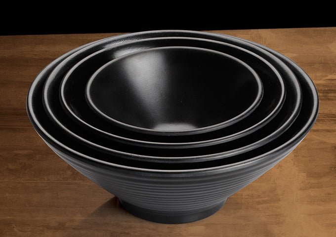 Winco WDM014-304, Togashi 9"Dia Melamine Bowl, Black, 24pcs/case