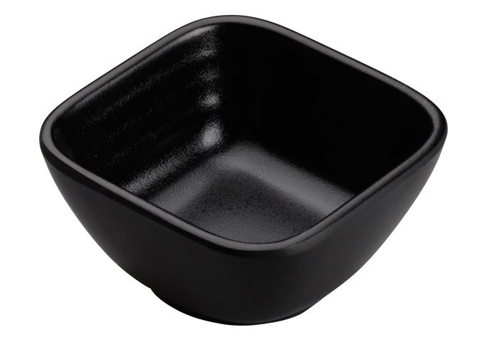 Winco WDM017 - 301, 2 - 5/8" Haruki Melamine Square Dish, Black, 48pcs/case