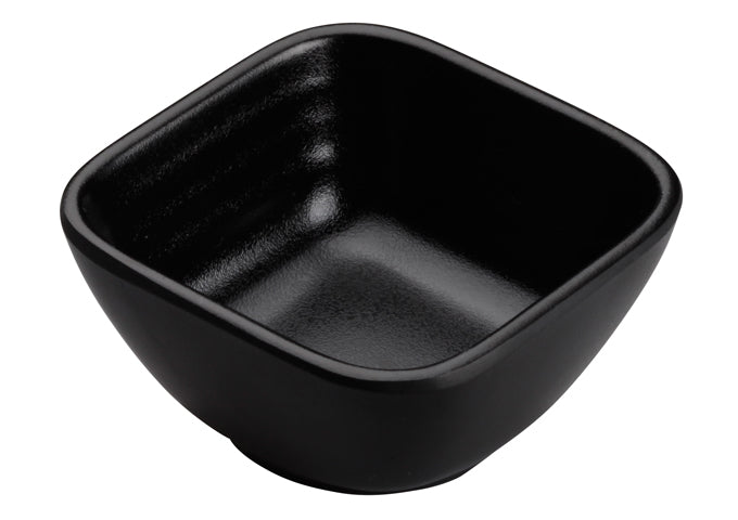 Winco WDM017-301, 2-5/8" Haruki Melamine Square Dish, Black, 48pcs/case