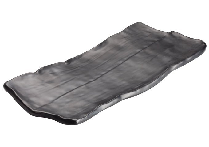 Winco WDM019 - 303, 14 - 1/2" x 6 - 3/8" Kaori Melamine Rectangular Platter, Black, 12pcs/case