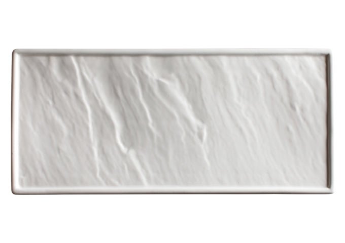 Winco WDP001 - 204, Ardesia Calacatta 16 - 1/2" x7" Porcelain Rectangular Platter, Creamy White, 2 pcs/pk