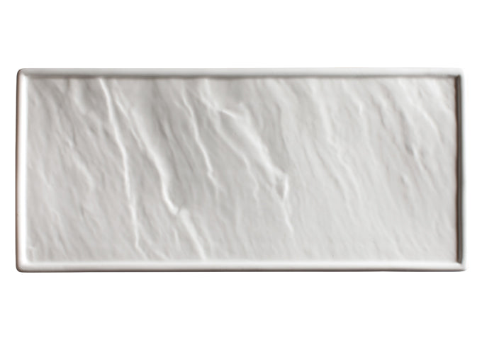 Winco WDP001-204, Ardesia Calacatta 16-1/2" x7" Porcelain Rectangular Platter, Creamy White, 2 pcs/pk