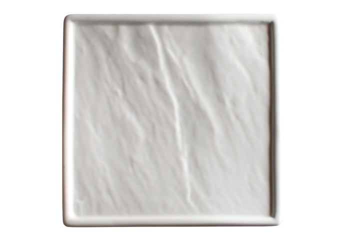 Winco WDP001-206, Ardesia Calacatta 8-1/2" Square Porcelain Square Platter, Creamy White, 4 pcs/pack