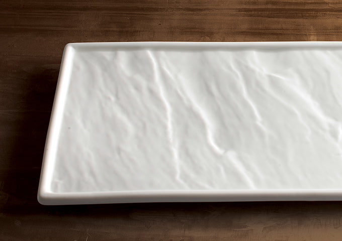 Winco WDP001-205, Ardesia Calacatta 6-7/8"Sq Porcelain Square Platter, Creamy White, 4 pcs/pack