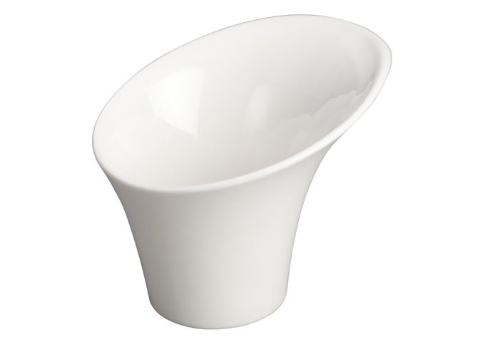 Winco WDP003 - 205, 5"Dia. x 5"H Porcelain Snack Cup, Creamy White, 24 pcs/case