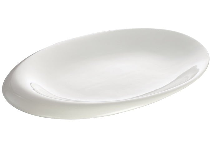 Winco WDP004 - 210, 12" x 9 - 1/8" Porcelain Oval Bowl, Creamy White, 12 pcs/case