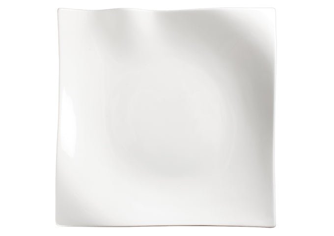 Winco WDP010 - 101, 9"Sq Falette Porcelain Square Plate, Bright White, 12 pcs/case