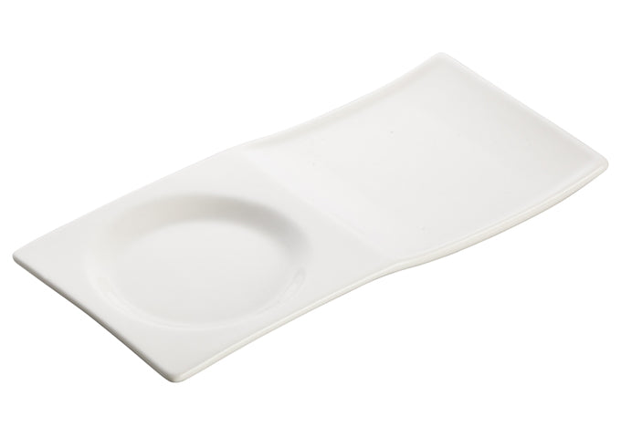 Winco WDP012-102, 10-1/2" x 5" Tenora Porcelain Tray, Bright White, 24 pcs/case