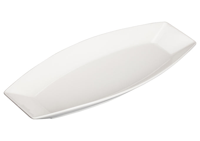 Winco WDP017-110, 15-1/4" x 6-1/2" Loures Porcelain Oval Plate, Bright White, 12 pcs/case