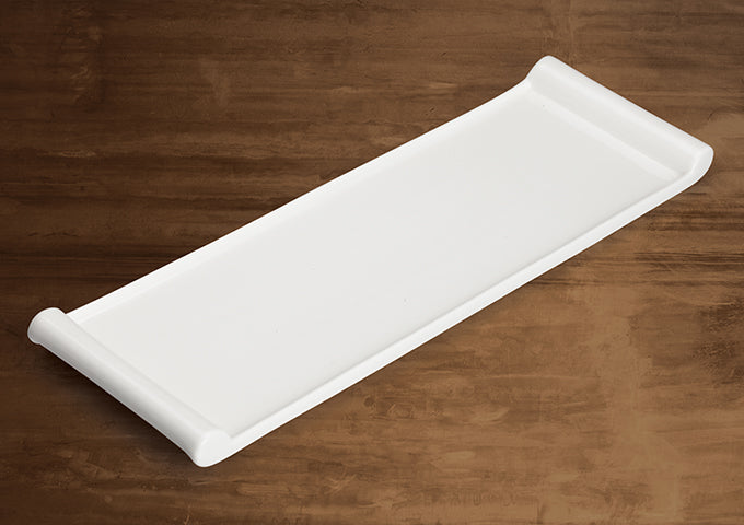 Winco WDP017-118, 17-3/4" x 5-1/2" Paredes Porcelain Rectangular Platter, Bright White, 12 pcs/case