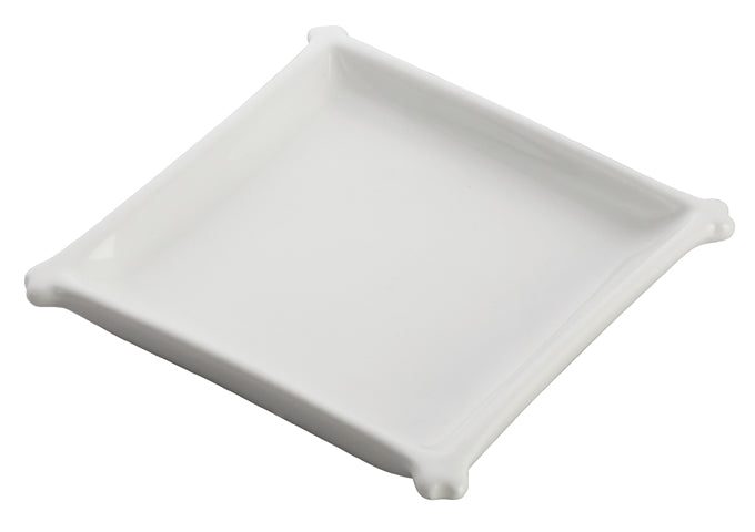 Winco WDP018-101, 4-1/4" Edessa Porcelain Square Dish, Bright White, 36 pcs/case