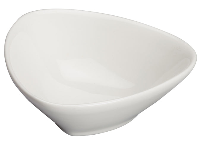 Winco WDP021-102, 3-7/8" Mescalore Porcelain Triangle Bowl, Bright White, 36 pcs/case