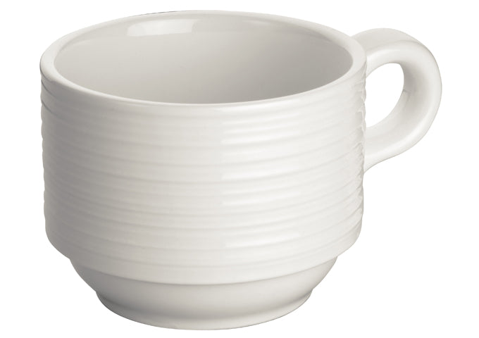 Winco WDP022-111, 3-1/4"Dia. Zendo Porcelain Coffee Cup, Bright White, 36 pcs/case