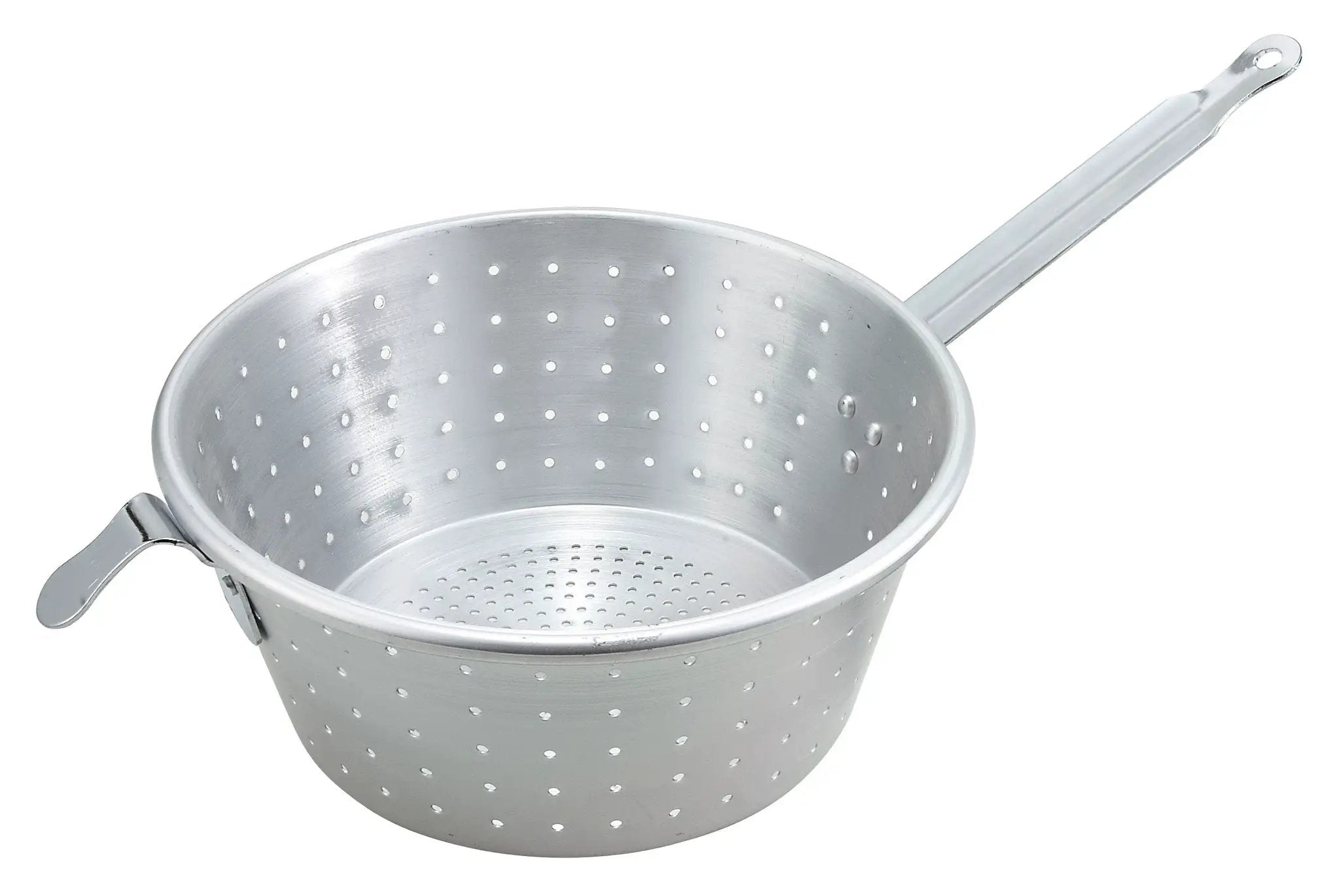 Winco ASS-09 9" Aluminum Spaghetti Strainer Product Image