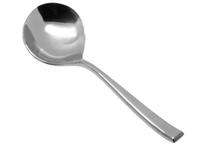 Winco Z-IS-04, Cadenza Isola Bouillon Spoon, 7-3/16"L, 5mm, 18/10 Stainless Steel