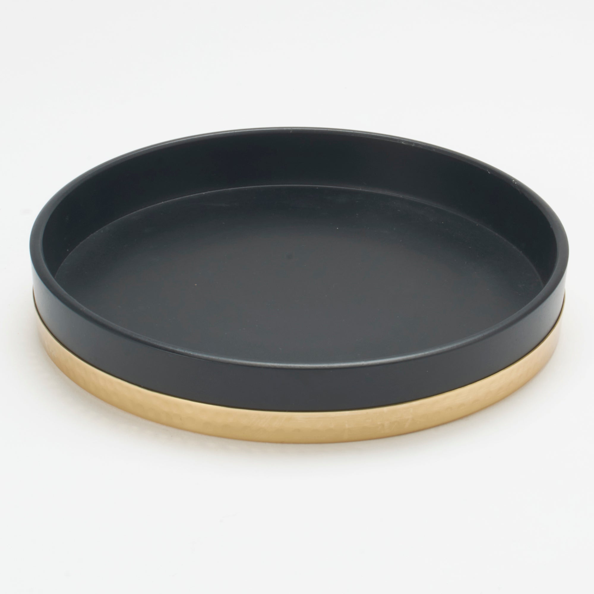 Round Cast Aluminum Round Platter with Brass wooden Underliner - 8 Inch