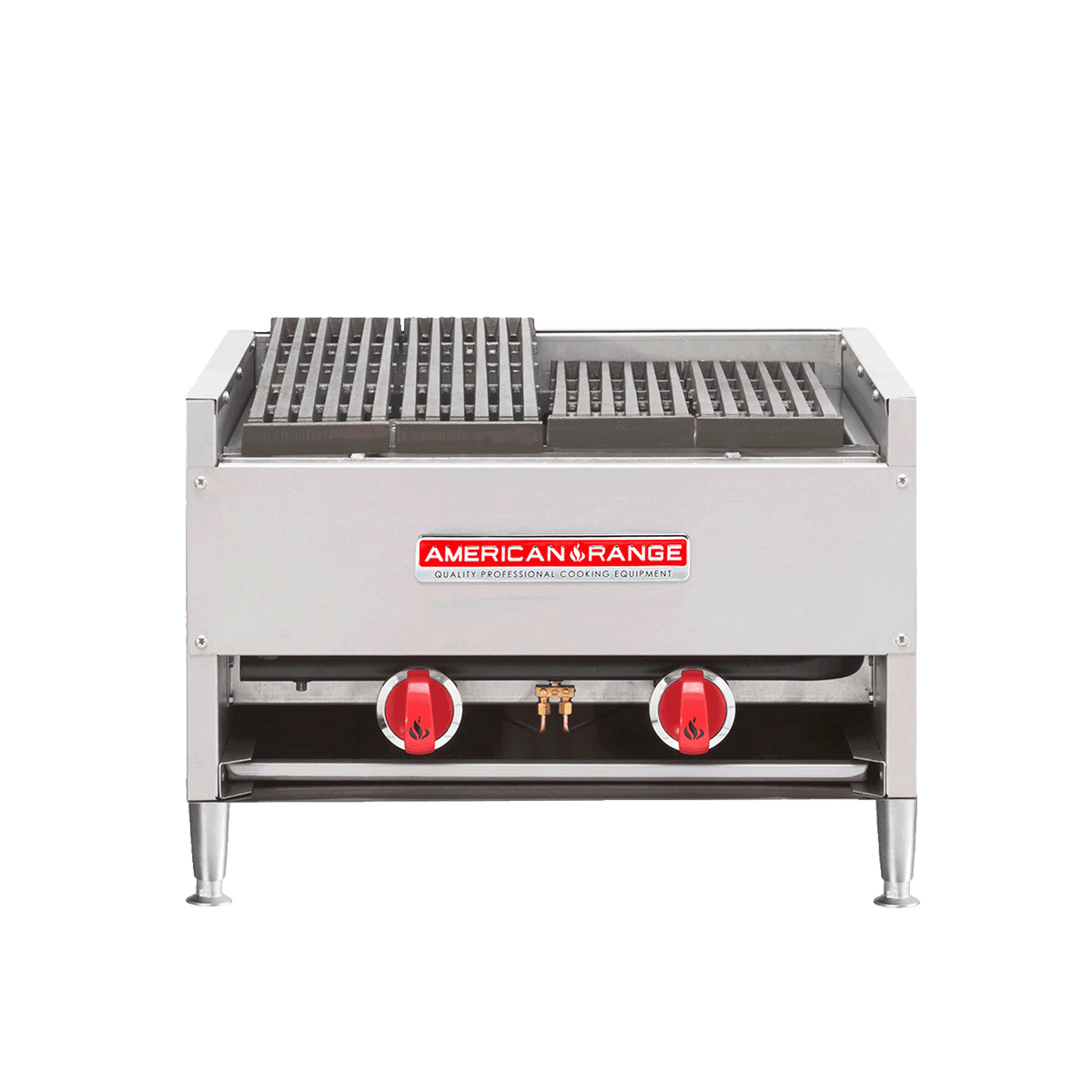 American Range AECB-24 24" Countertop Char-Rock Gas Charbroiler, Lava Rock, 70,000 BTU