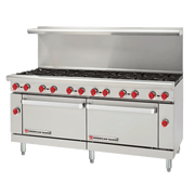 American Range AR-12-CL-126R 72" Gas Range, 12 Burners, Standard Oven & Convection Oven