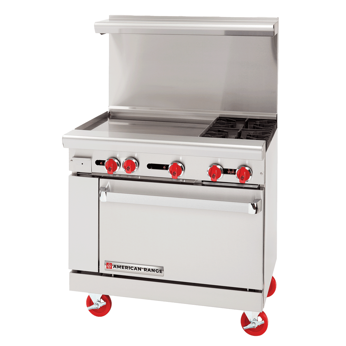 American Range AR-24G-2B 36" Gas Range, 2 Burners, 24" Griddle, Standard Oven