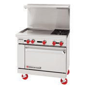 American Range AR-24G-2B-C 36" Gas Range, 2 Burners, 24" Griddle, Convection Oven