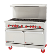 American Range AR-24G-4B-CL-SBR 48" Gas Range, 4 Burners, 24" Griddle, Convection Oven & Storage Base