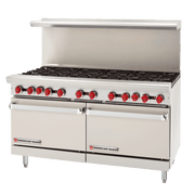 American Range AR-48G-2B-DSB 60" Gas Range, 2 Burners, 48" Griddle, (2) Storage Bases