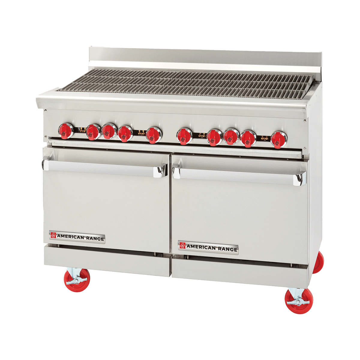 American Range AR-4RB-126L-SBR 48" Gas Range, 48" Radiant Charbroiler, Standard Oven & Storage Base