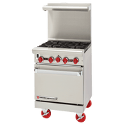 American Range ARGF-4 24" Green Flame Gas Range, 4 Burners, Space Saver Oven