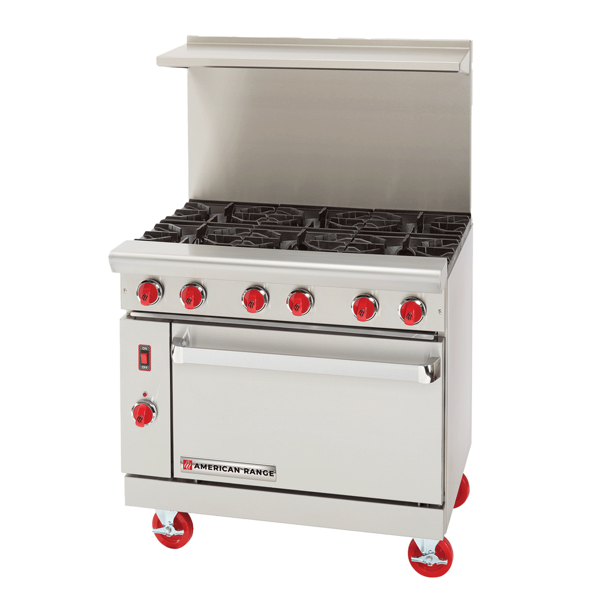 American Range ARGF-6 36" Green Flame Gas Range, 6 Burners, Standard Oven