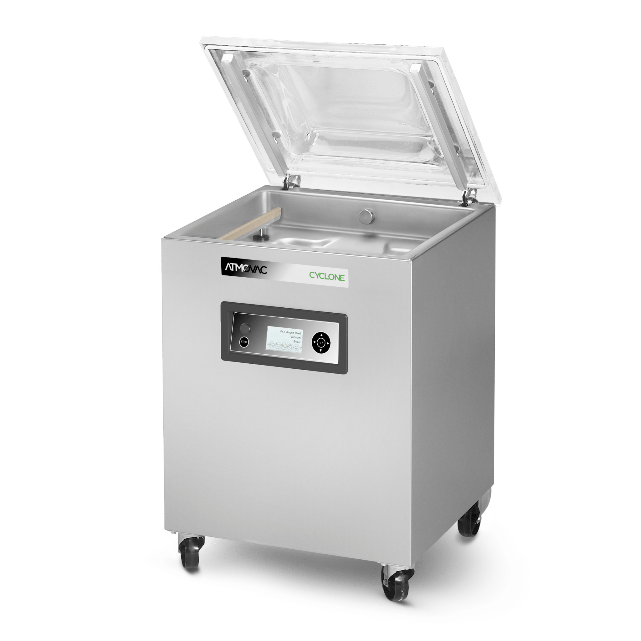 Atmovac CYCLONE203D+CUT VacPak 75m3 ACS Cut-Off Seal 3-Phase Chamber Vacuum Sealer