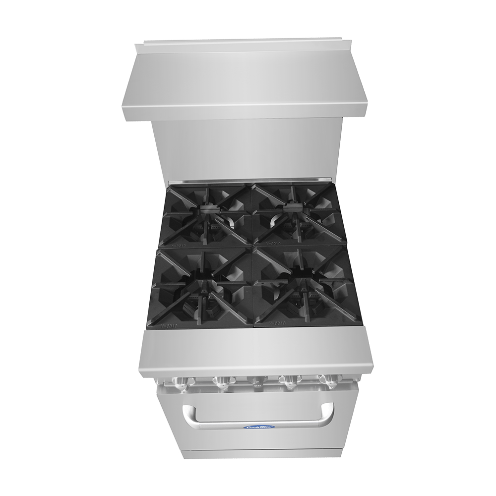 ATOSA AGR - 4B, 24 - Inch 4 Burner Heavy Duty Gas Range Single Oven