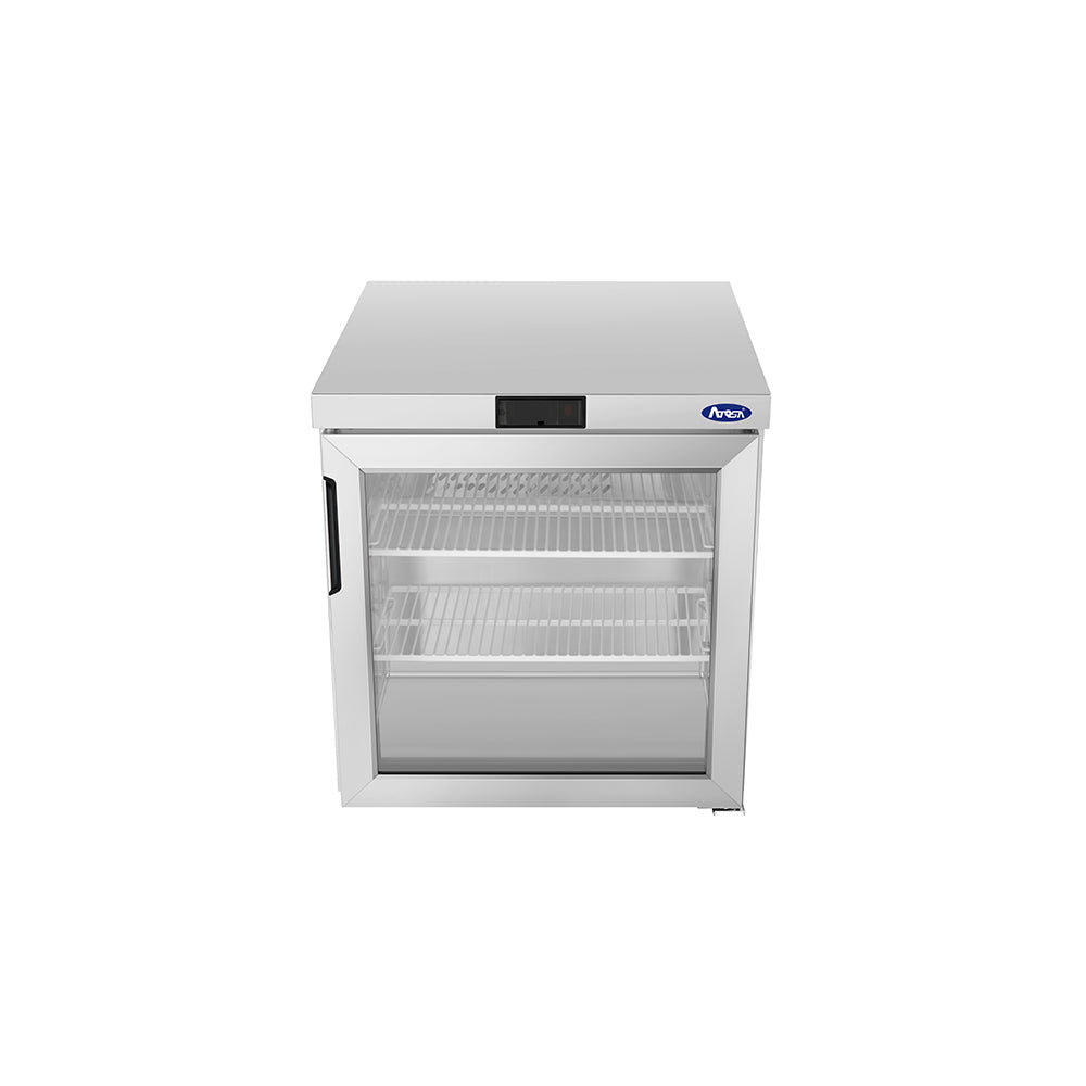Atosa AUR27GD 28" Glass Door Undercounter Refrigerator, 6.4 Cu. Ft.