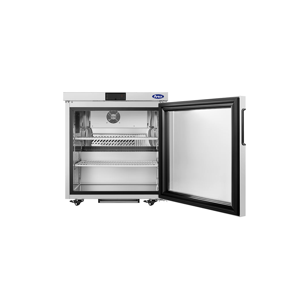 Atosa AUR27GD 28" Glass Door Undercounter Refrigerator, 6.4 Cu. Ft.