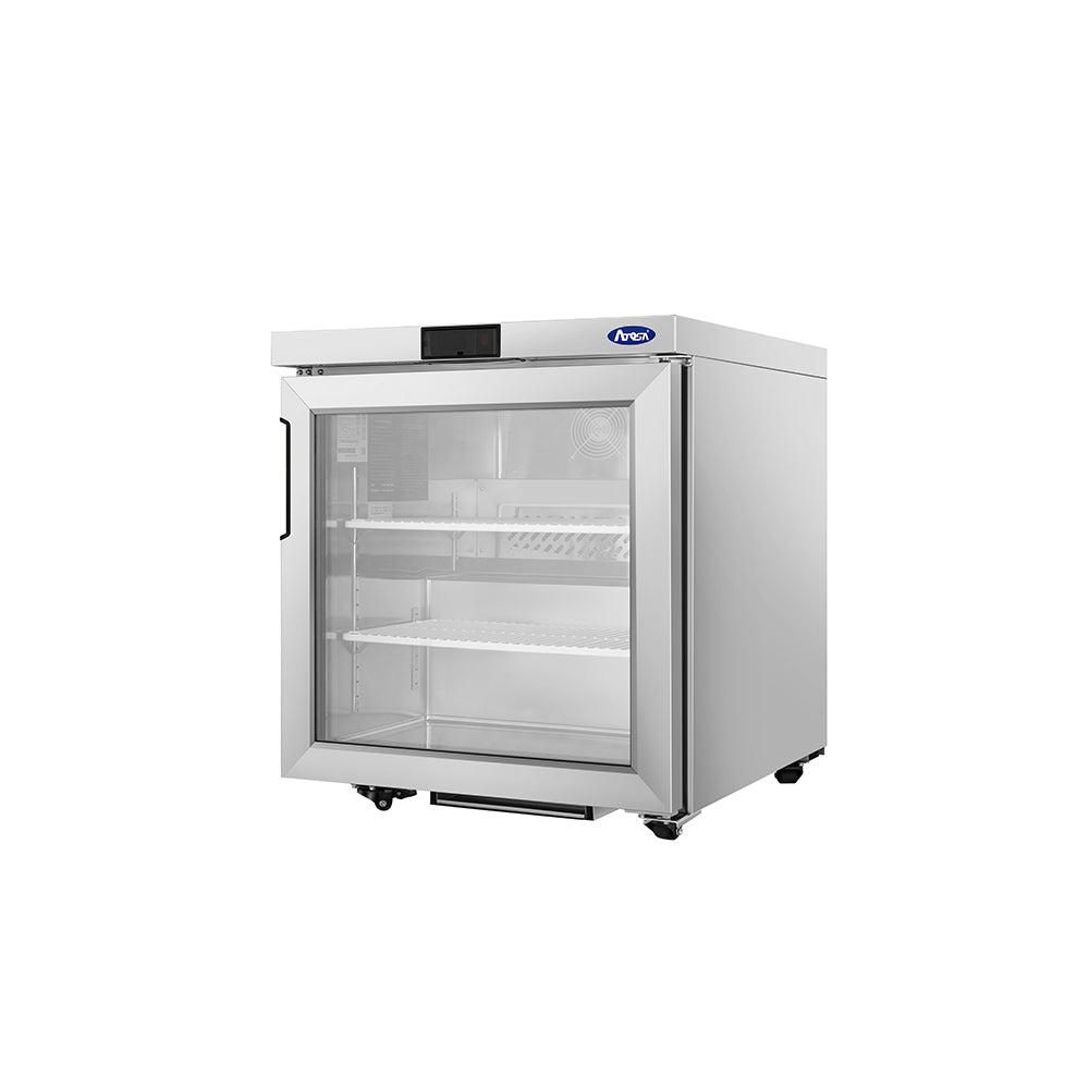 Atosa AUR27GD 28" Glass Door Undercounter Refrigerator, 6.4 Cu. Ft.