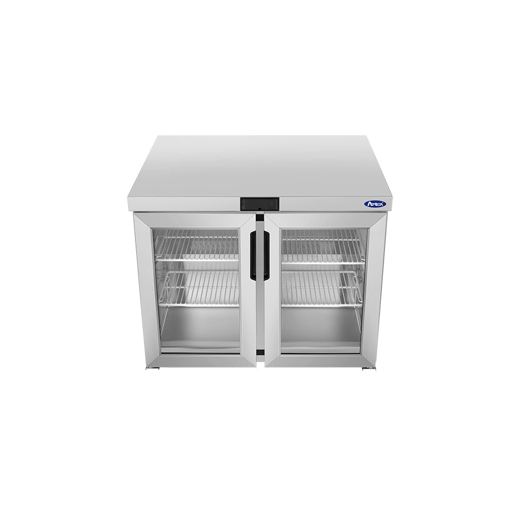 Atosa AUR36GD 36" Glass Door Undercounter Refrigerator, 8.6 Cu. Ft.