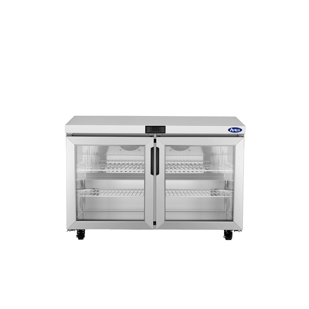 Atosa AUR48GD 48" Glass Door Undercounter Refrigerator, 11.8 Cu. Ft.