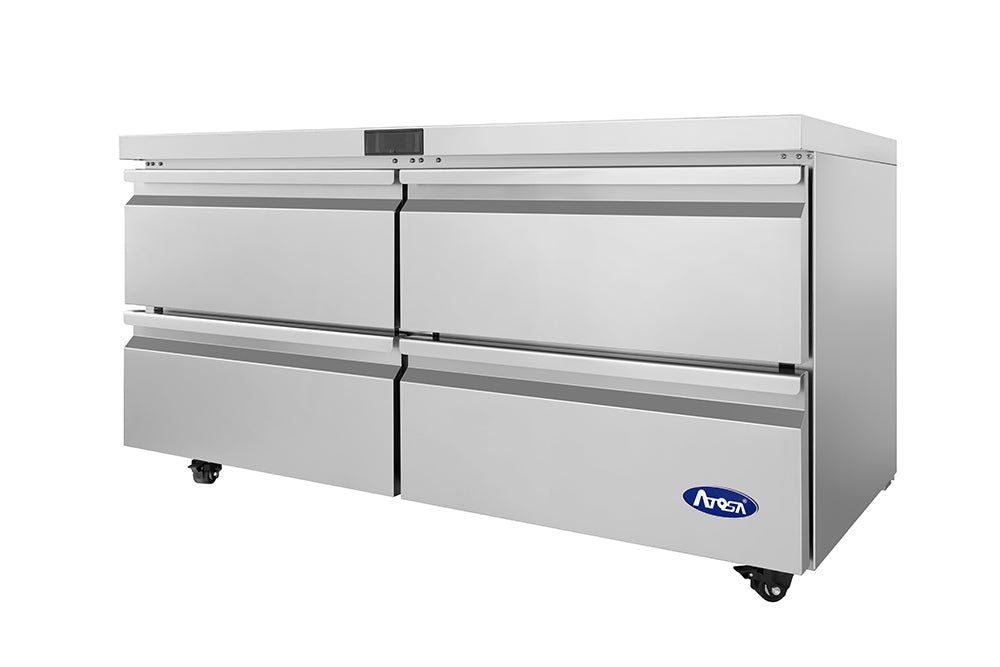Atosa AUR60D4 60" Undercounter Refrigerator with Drawers, 15.5 Cu. Ft.