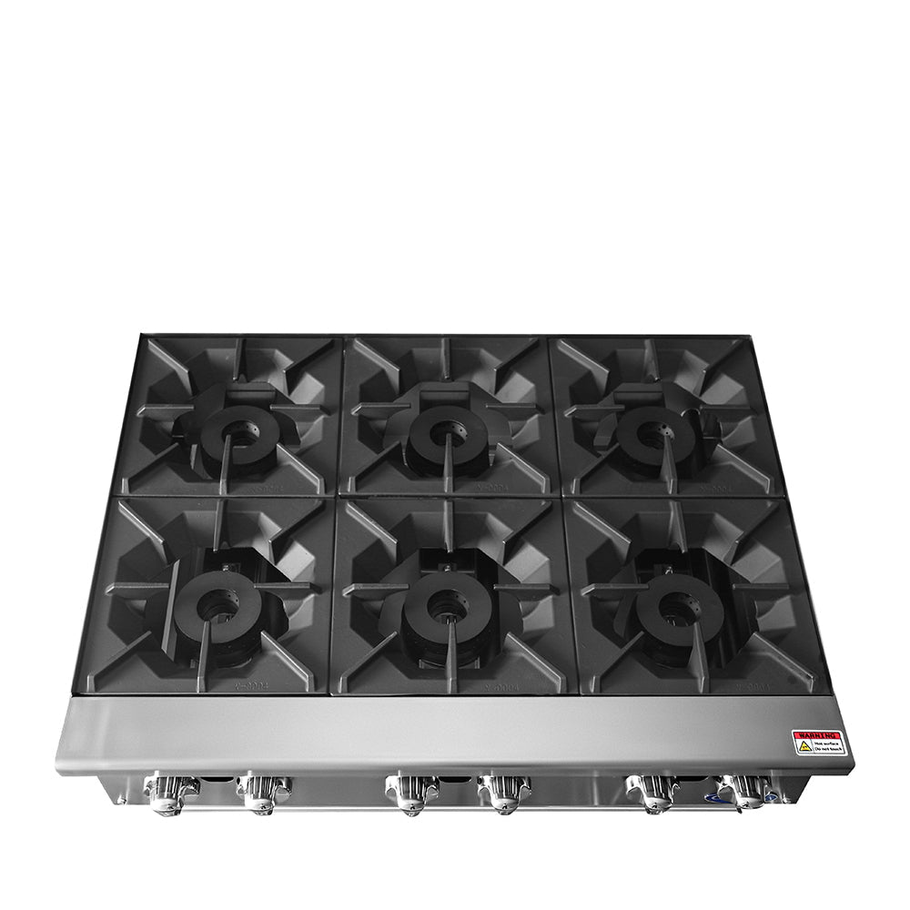 Atosa CookRite ACHP-6 36" 6-Burner Hot Plate, 192,000 BTU