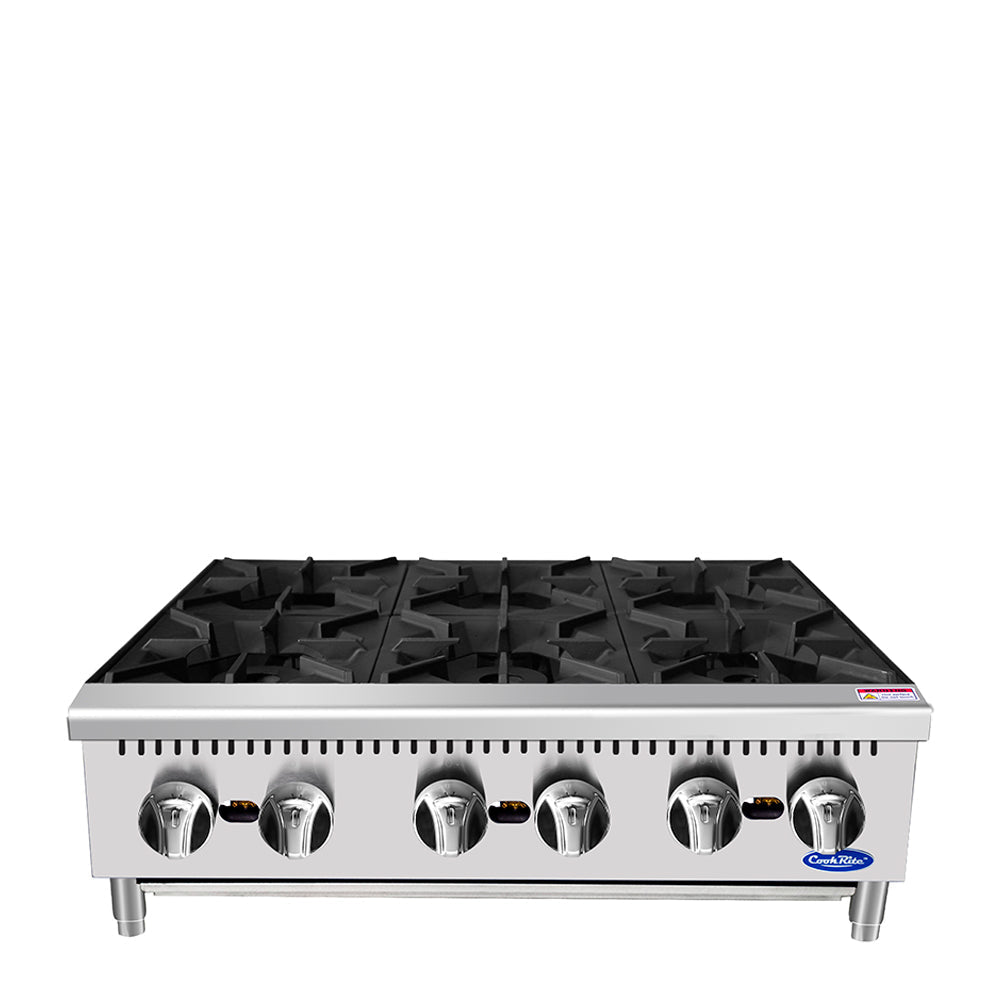 Atosa CookRite ACHP-6 36" 6-Burner Hot Plate, 192,000 BTU