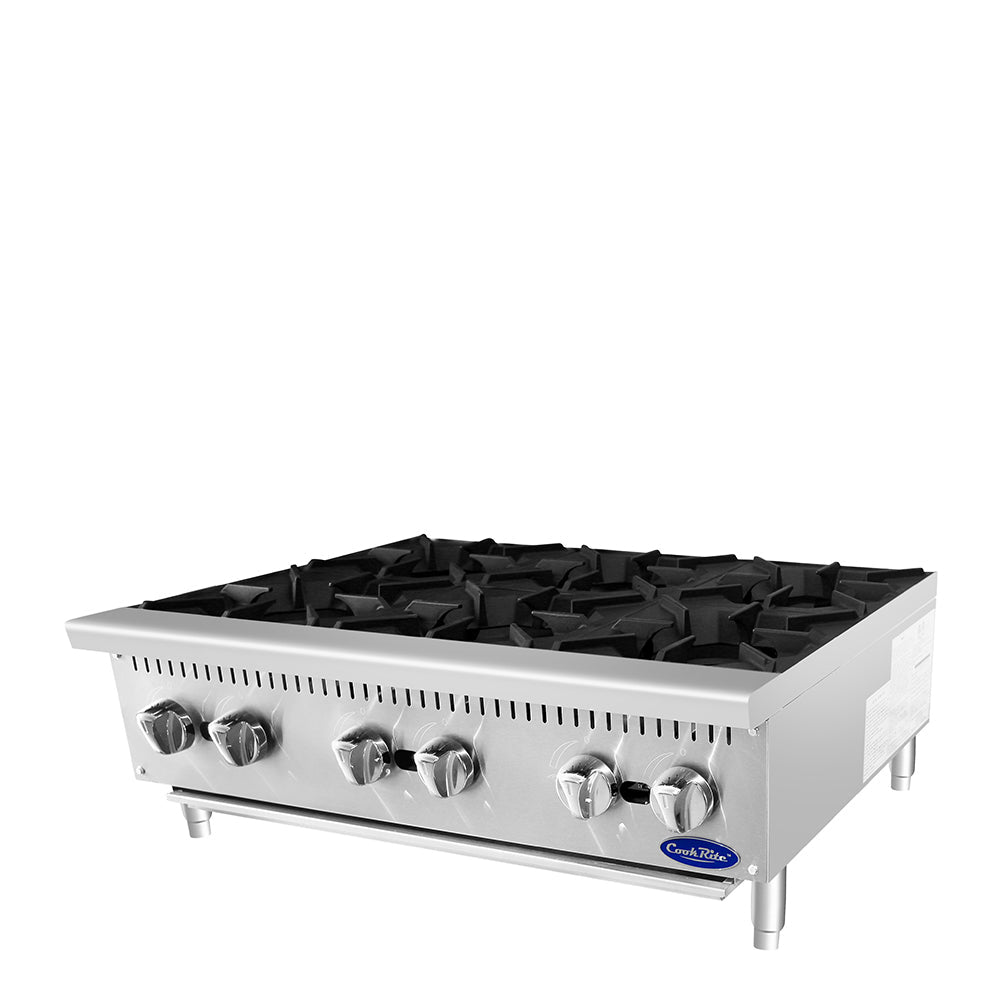 Atosa CookRite ACHP-6 36" 6-Burner Hot Plate, 192,000 BTU