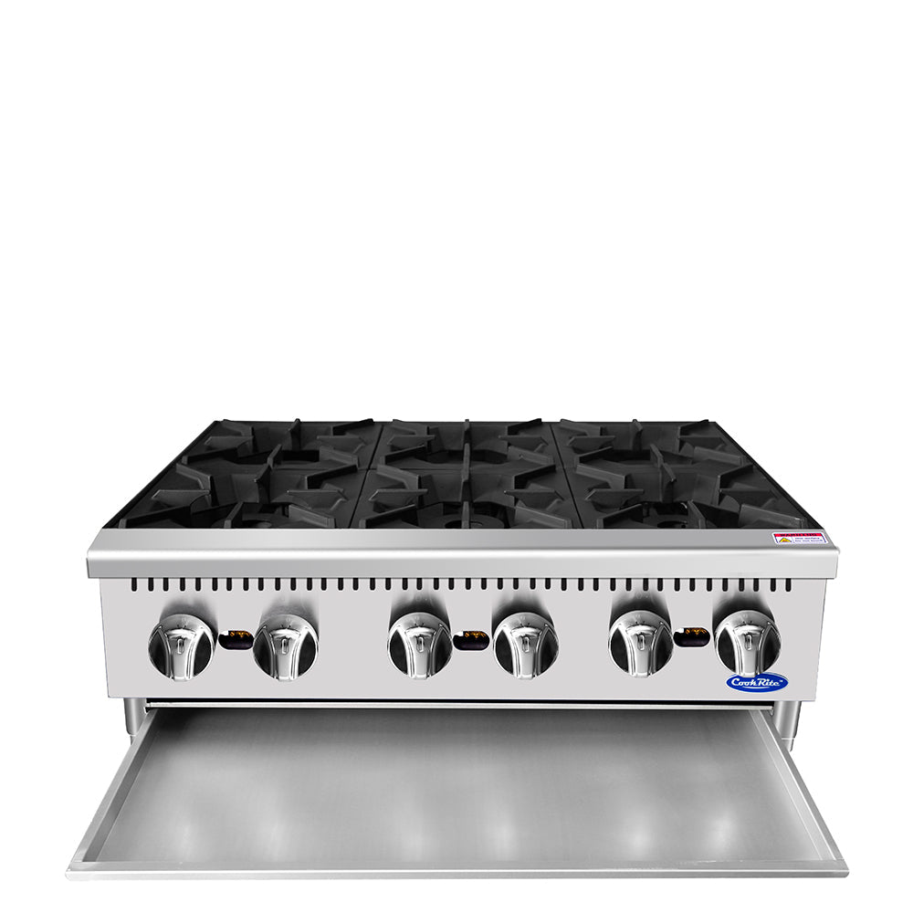 Atosa CookRite ACHP-6 36" 6-Burner Hot Plate, 192,000 BTU