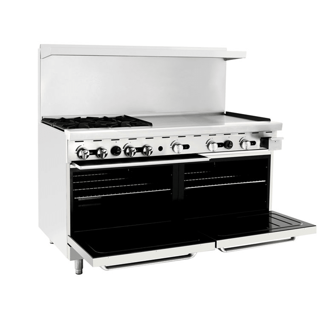Atosa CookRite AGR-4B36GR 60" Gas Range with 4 Open Burners & 36" Griddle, 257,000 BTU