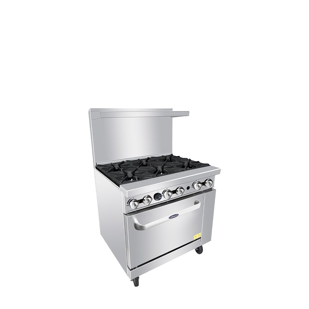 Atosa CookRite AGR-6B 36" Gas Range, 6 Open Burners, Standard Oven, 219,000 BTU