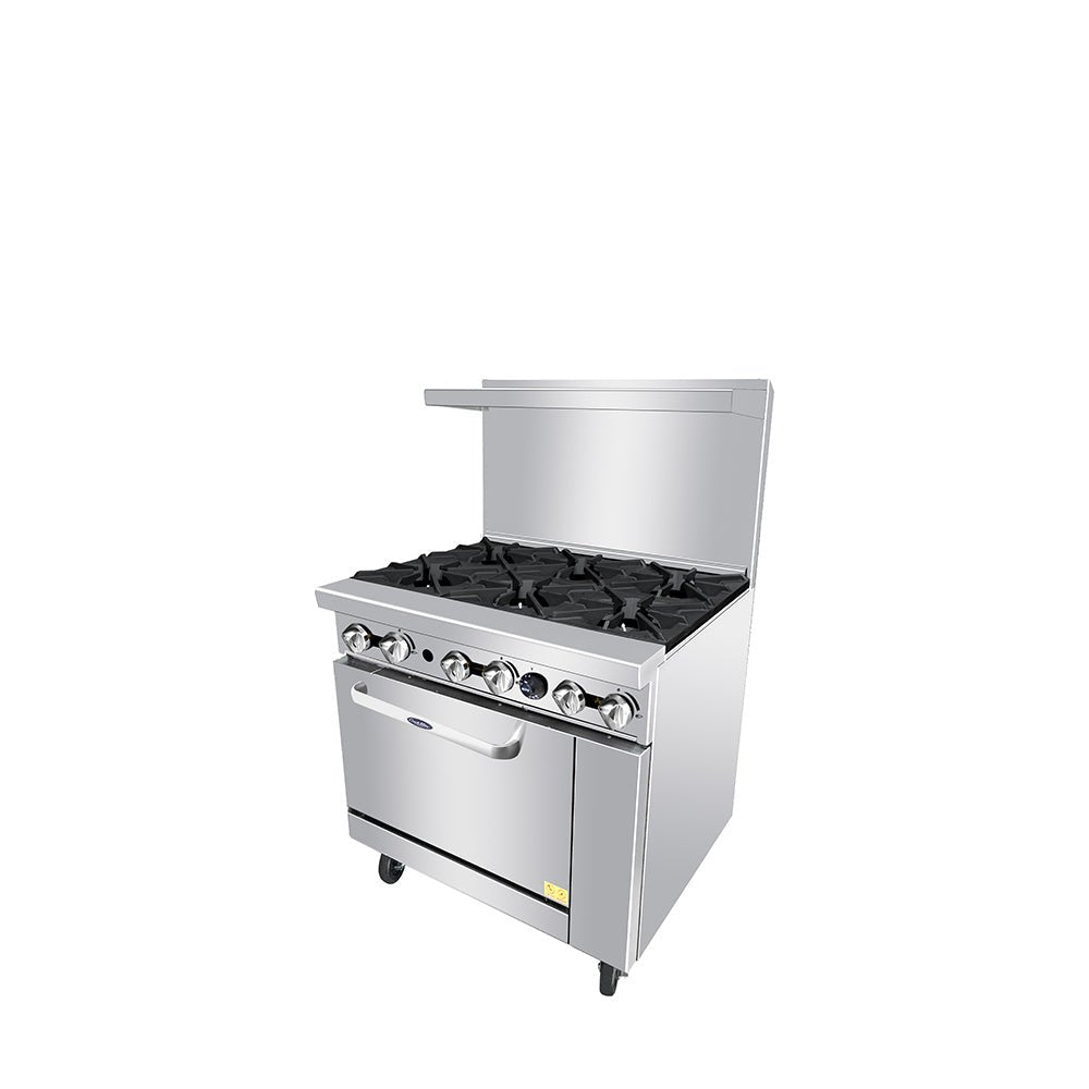 Atosa CookRite AGR-6B 36" Gas Range, 6 Open Burners, Standard Oven, 219,000 BTU